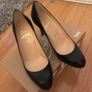 Christian Louboutin black mat heels